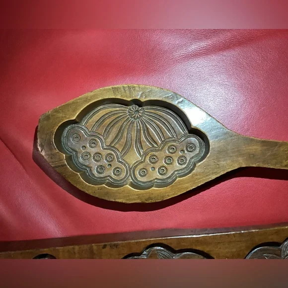 Vintage wood cookie, candy mold. 3 piece set